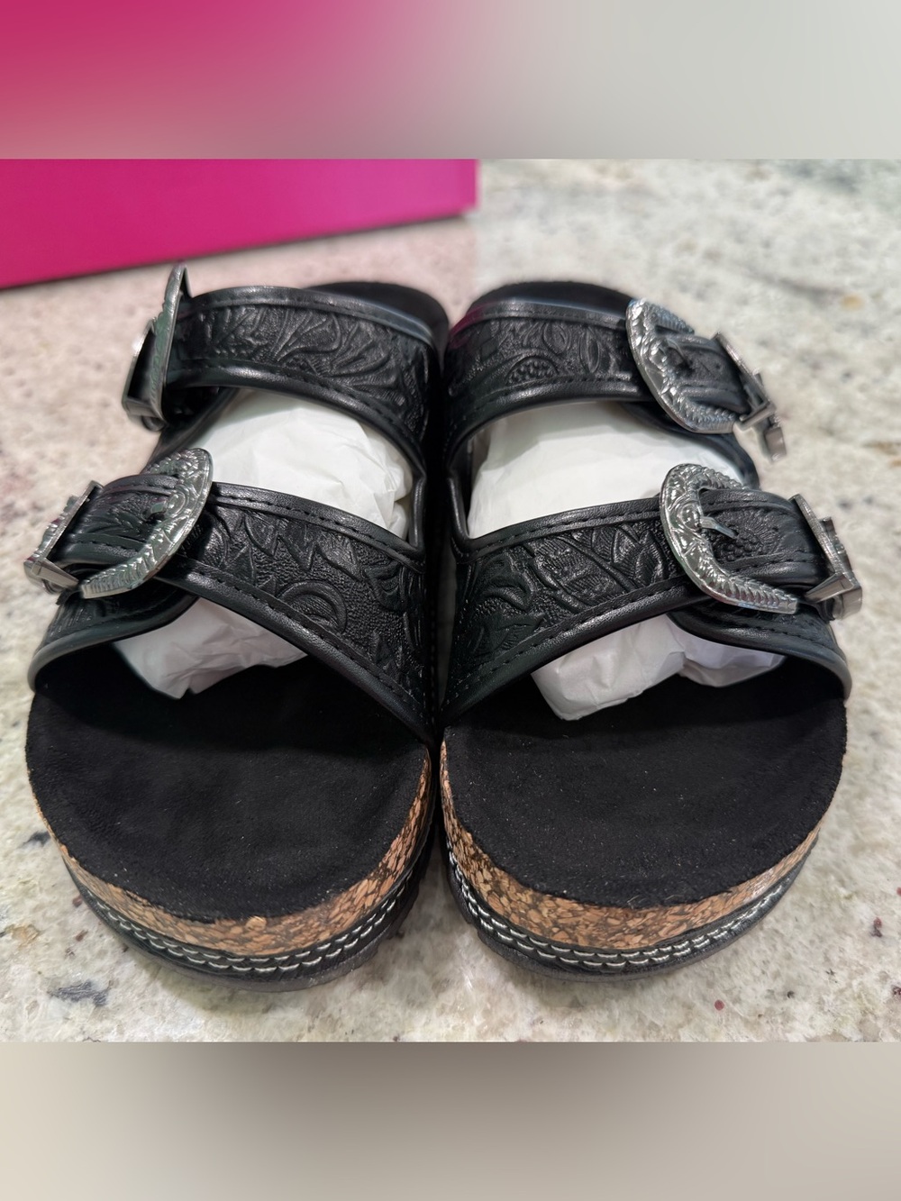 Gorgeous Western Tooled Sandal by Not Rated "NEW" - Picture 6 of 9